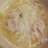 餃子とそうめんの卵スープ